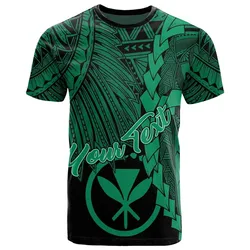 Hawaii Polynesian Custom Personalised T Shirt - Tribal Wave Tattoo Green
