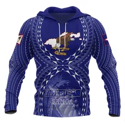 American Samoa Polynesian Hoodie - merican Samoa Flag with Polynesian Tattoo