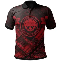 Federated States of Micronesia Polynesian Polo Shirts - Federated States of Micronesia Red Seal Camisole Hibiscus Style - BN18
