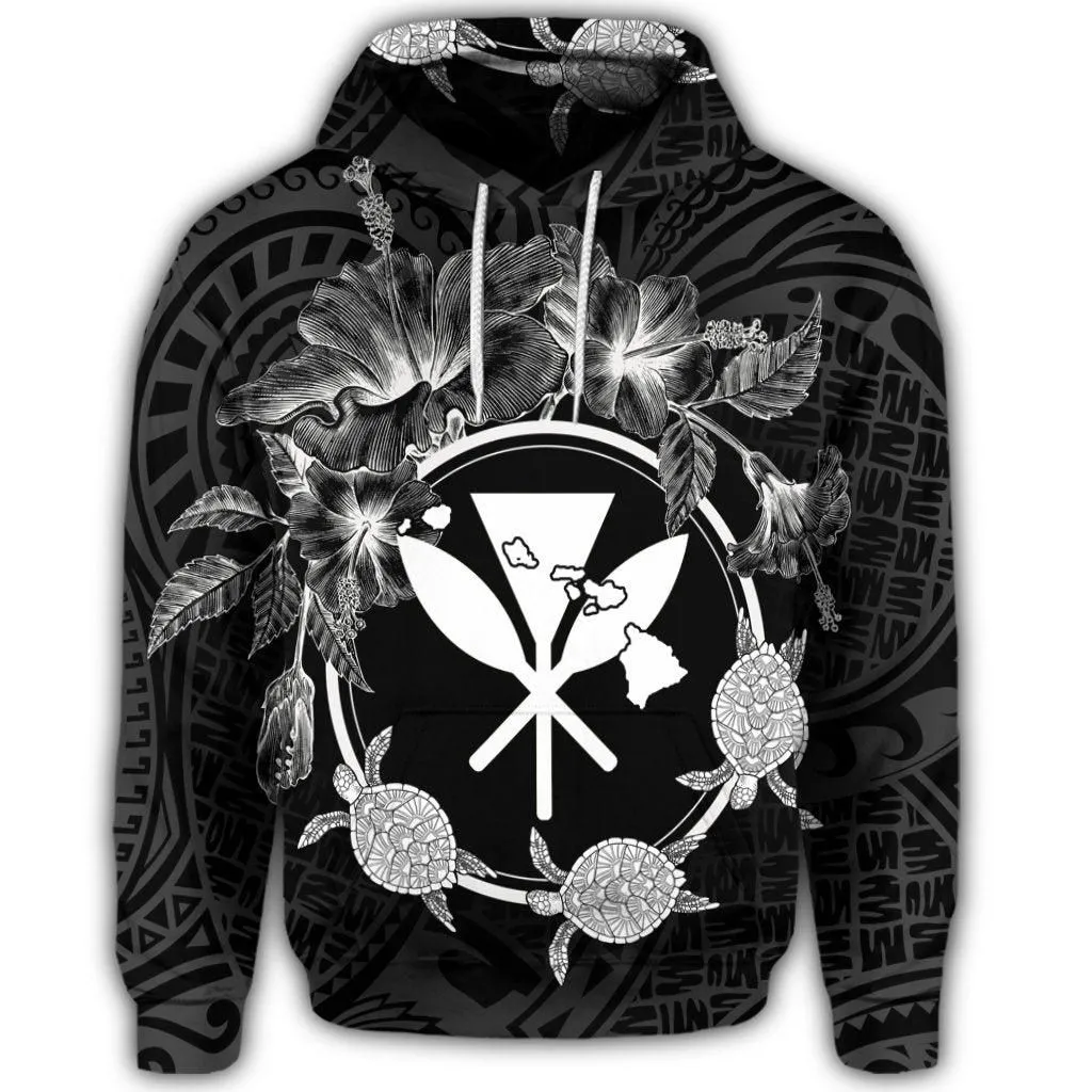 Hawaiian Kanaka Turtle Hibiscus Polynesian Hoodie - Anthea Style