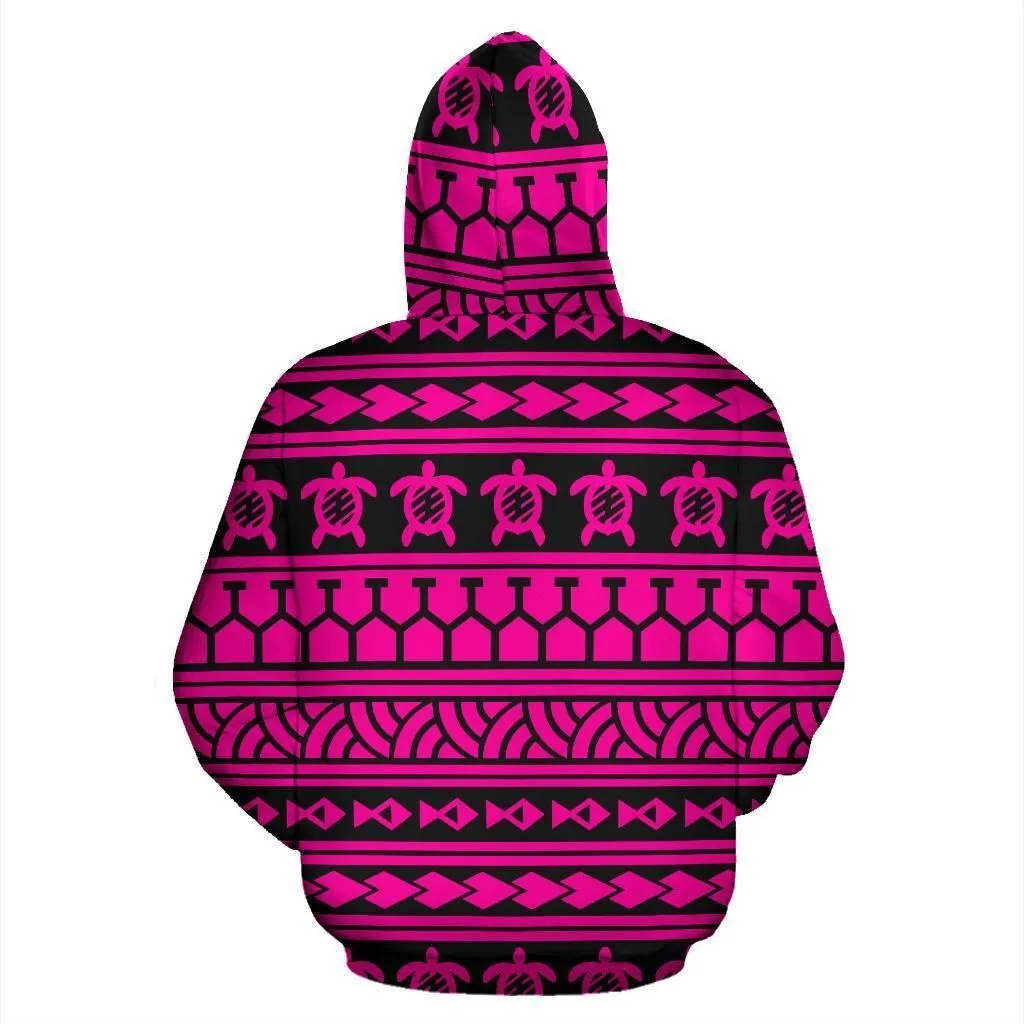 Hawaii Hoodie - Polynesian Tattoo Tribal Pink Pullover
