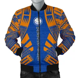 Marshall Islands Men Bomber Jackets - Polynesian Tattoo Flag