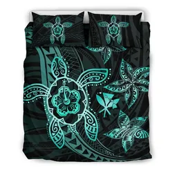Alohawaii Bedding Set Kanaka Map Hibiscus Plumeria Turtle Art Turquoise Polynesian Bedding Set Ah J1 Dhc1712560Dd