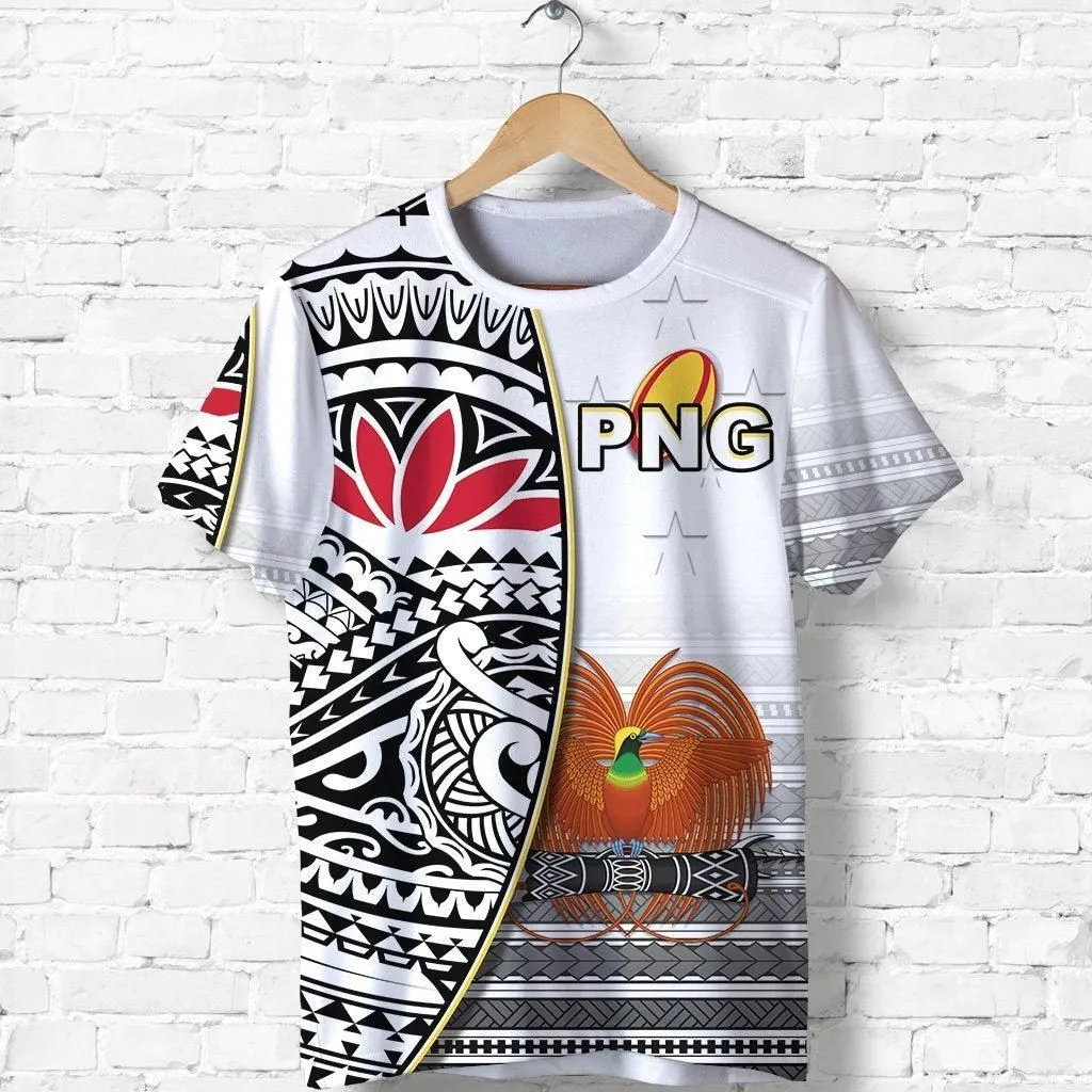 (Custom Personalised) Papua New Guinea Rugby T Shirt - Png Impressive - Custom Text And Number