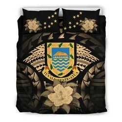Tuvalu Gold Hibiscus Bedding Set A02