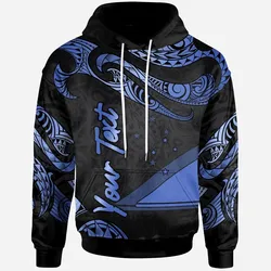 Tokelau Polynesian Custom Personalised Hoodie - Poly Tattoo Blue Version