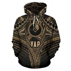 The Federate of Micronesia Yap Hoodie Polynesian Tattoo Pullover Hoodie Th5