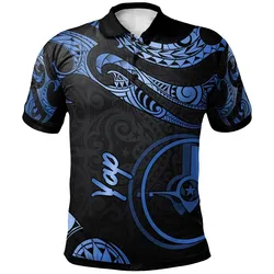 Yap Micronesia Polo Shirt - Poly Tattoo Blue Version