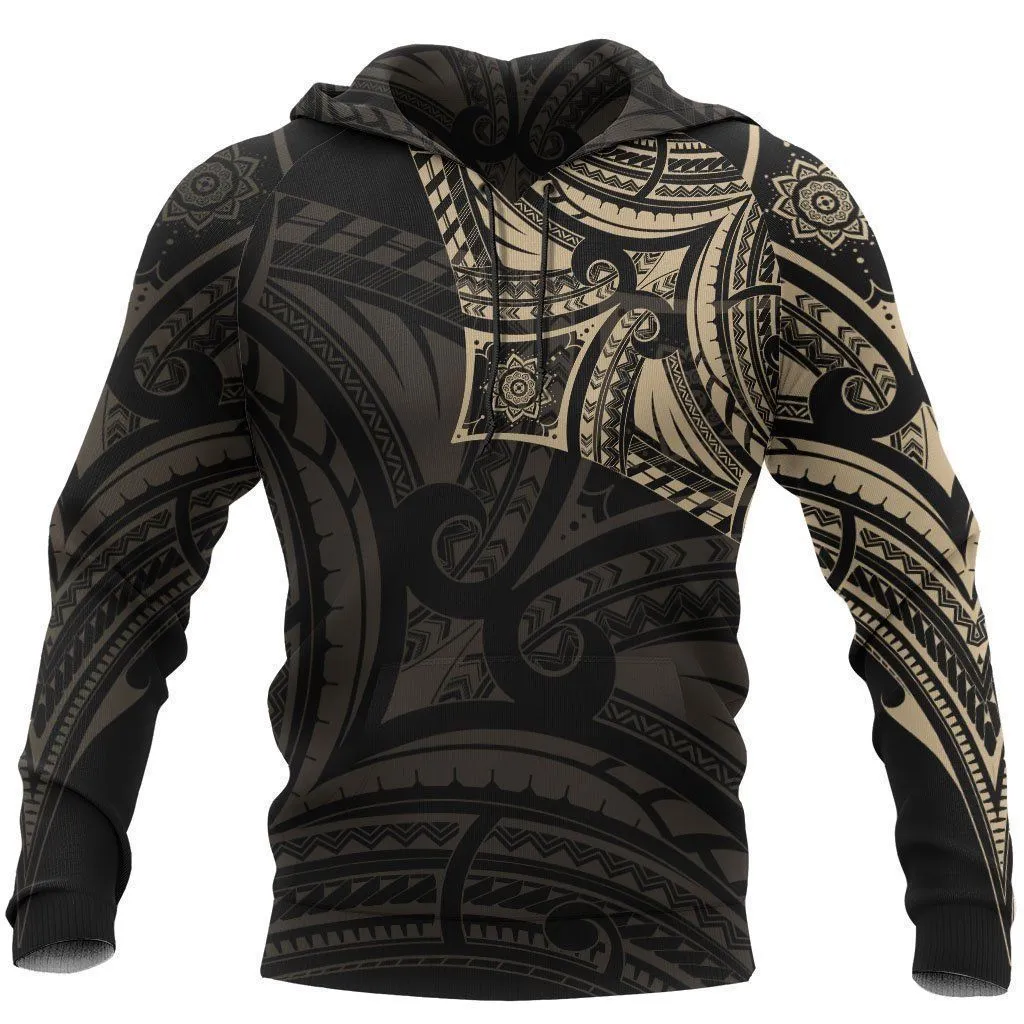 Polynesian Flower Tattoo Style Pullover Unisex Hoodie Bt01