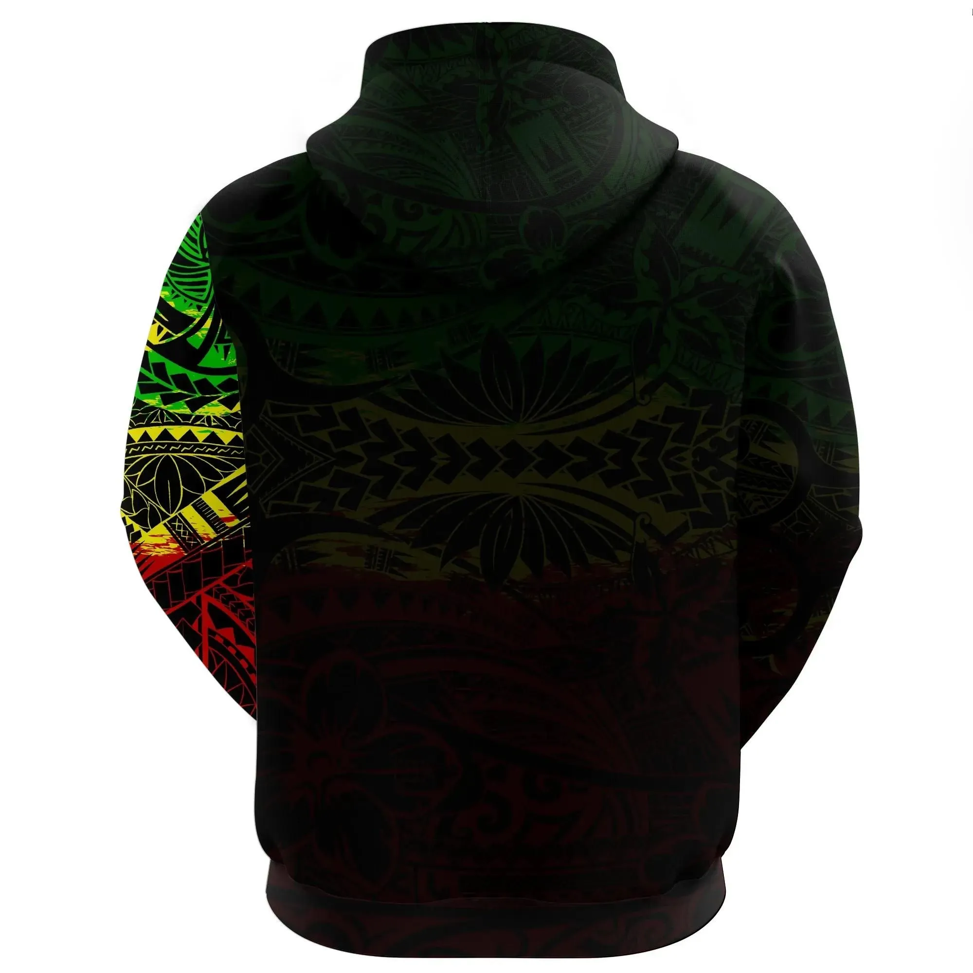 Polynesian Hoodie Tattoo Style Reggae A7