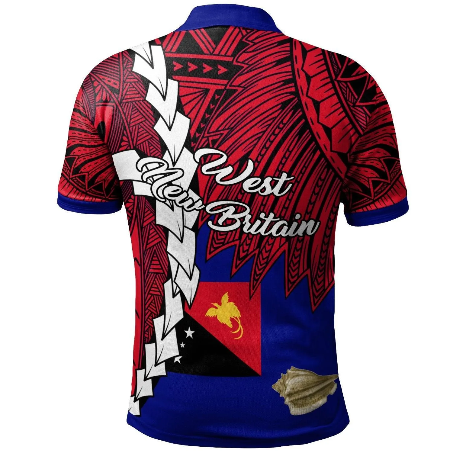 Papua New Guinea West New Britain Province Polynesian Polo Shirt - Tribal Wave Tattoo
