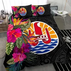 FamilyGater Bedding Set - Cover and Pillow Cases Tahiti - Polynesian Hibiscus Pattern - BN39