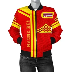 Hawaiian Polynesian Mauna Kea Womens Bomber Jacket - Morale Style