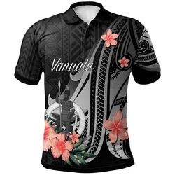 Vanuatu Polo Shirt - Polynesian Hibiscus Pattern Style