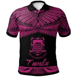 Tuvalu Polynesian Polo Shirt - Poly Tattoo Pink Version