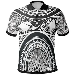 Polynesian Polo Shirt - Polynesian Patterns Maui Tattoo (White)