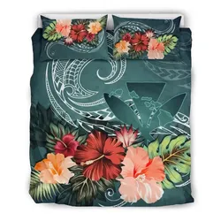 FamilyGater Bedding Set - Cover and Pillow Cases Kanaka Maoli (Hawaiian) Hibiscus Polynesian TH5