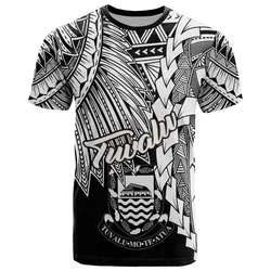 Tuvalu Polynesian T shirt - Tribal Wave Tattoo White