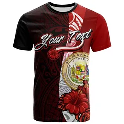 Hawaii Polynesian Custom Personalised T-Shirt - Coat Of Arm With Hibiscus - BN12