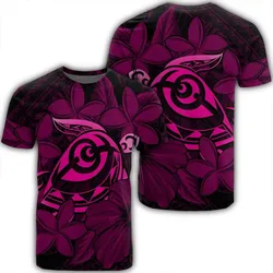 Hawaiian Turtle Hibiscus Plumeria Kanaka Polynesian T-Shirt Pink - Soft Style - AH