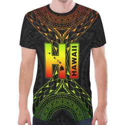 Hawaii All Over Print T shirt - Hawaii Map Polynesian Tattoo Style Reggae Version