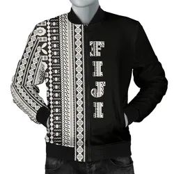 Fiji Mens Bomber Jacket Tapa Half