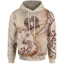 Papua New Guinea Hoodie - Hibiscus Flowers Vintage Style