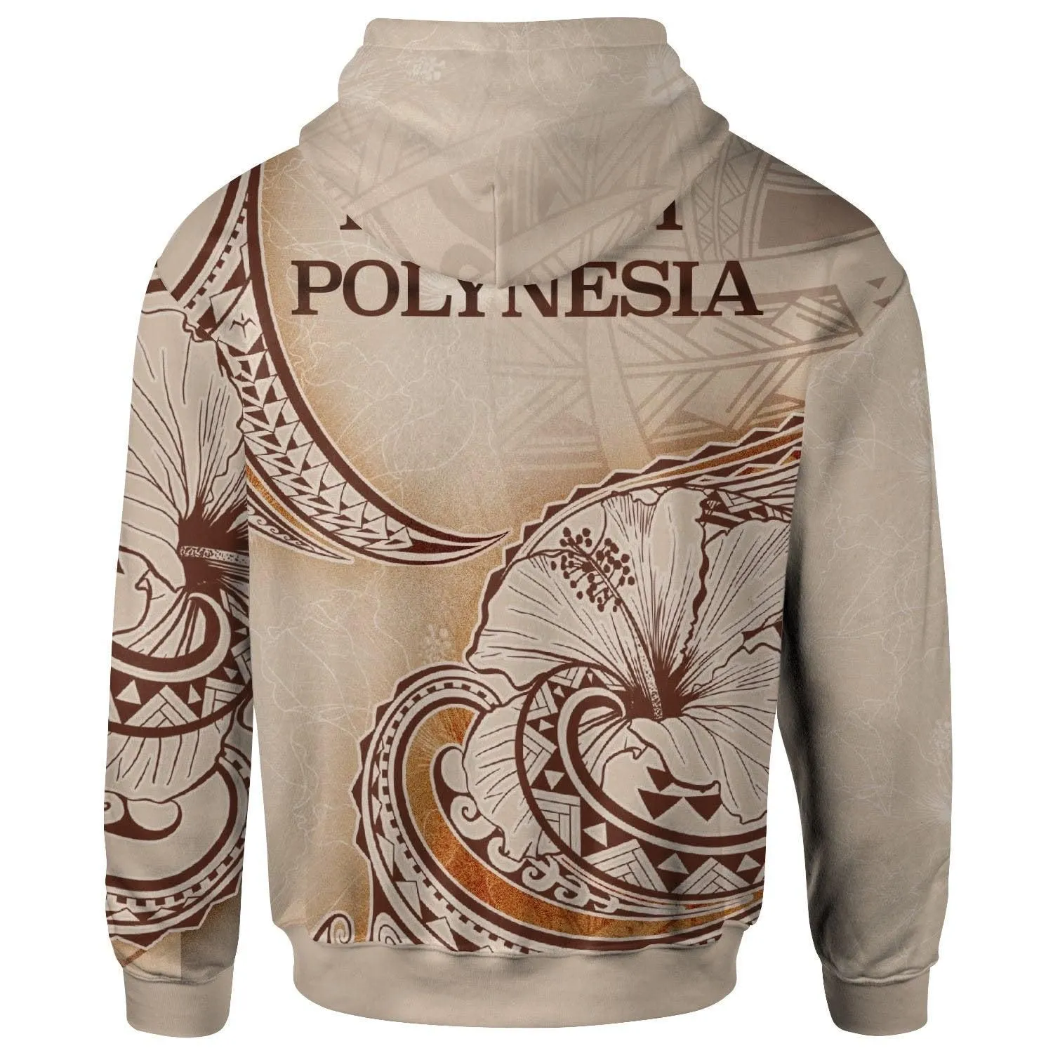 French Polynesia Hoodie - Hibiscus Flowers Vintage Style