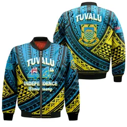 Tuvalu Bomber Jacket 44th Independence Anniversary - Tribal Pattern - LT12