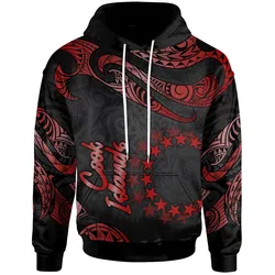Cook Islands Polynesian Hoodie - Poly Tattoo Red Version