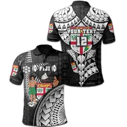 (Custom Personalised) Fiji Tapa Rugby Polo Shirt Armor Style