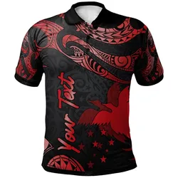 Papua New Guinea Polynesian Custom Personalised Polo Shirt - Poly Tattoo Red Version