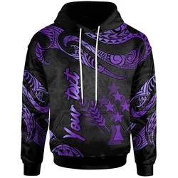 Kosrae Polynesian Custom Personalised Hoodie - Poly Tattoo Purple Version