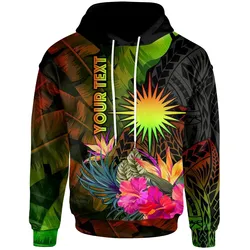 Alohawaii Clothing - Hoodie Marshall Islands Polynesian Personalised - Hibiscus and Banana Leaves -BN15