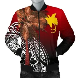Papua New Guinea Mens Bomber Jacket - Polynesian Palm Tree