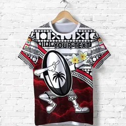 (Custom Personalised) Fiji Rugby T shirt Tapa Cloth Dab Trend Creative Red