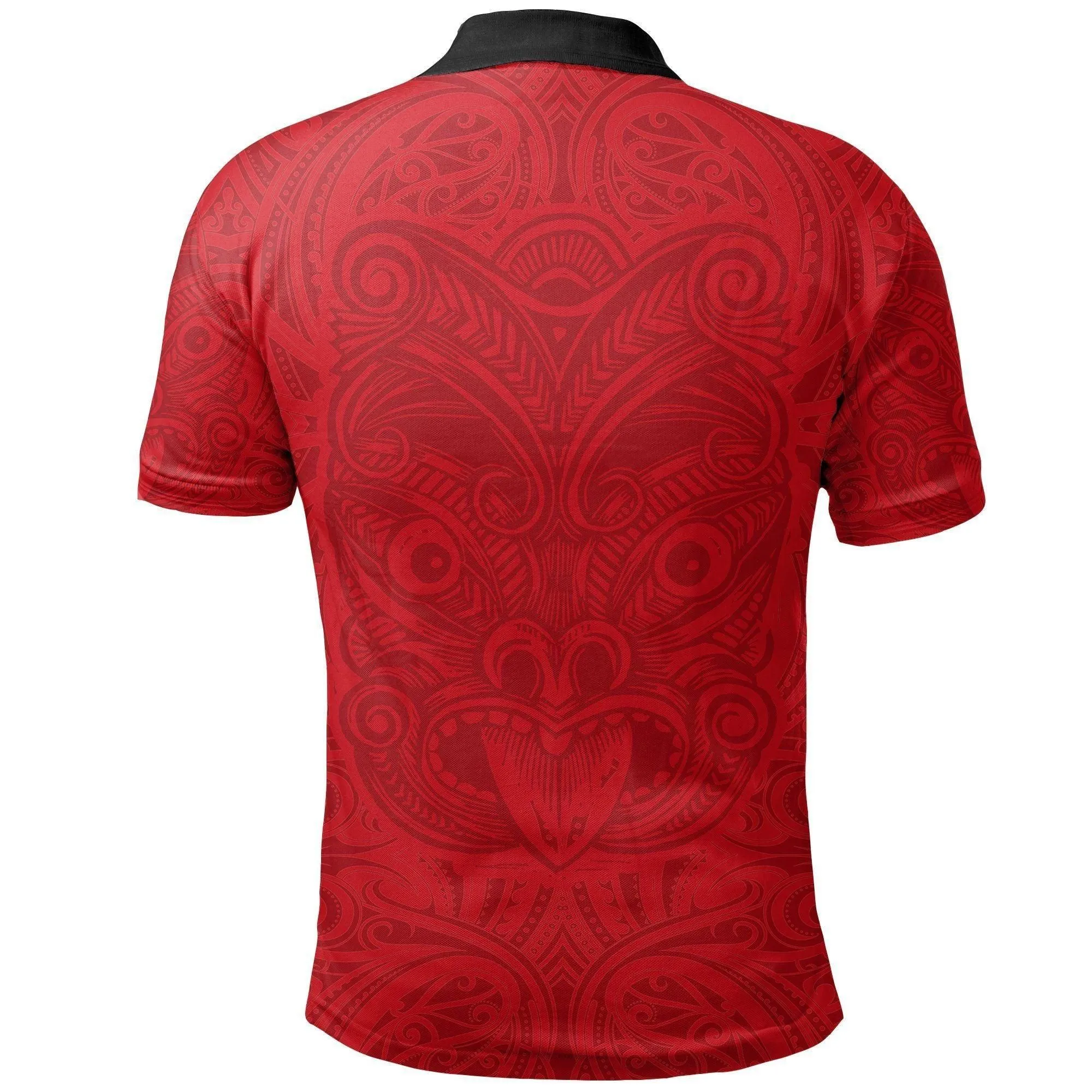 Polynesian Pride Polo Shirt - New Zealand Maori Polo Shirt, Maori Mask Tattoo Golf Shirt