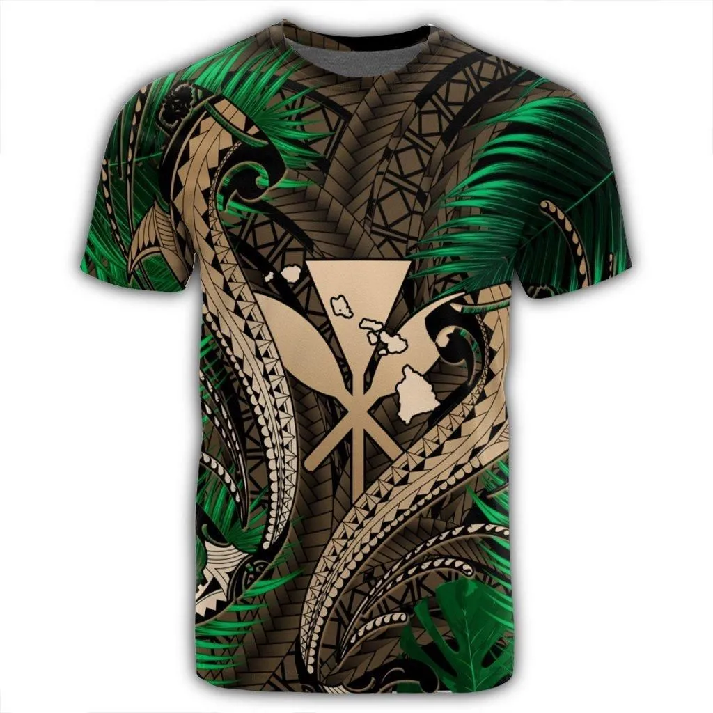 Hawaii Shark Polynesian Tropical T-Shirt - Gold - AH