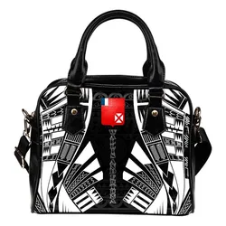 Wallis And Futuna Shoulder Handbag - Polynesian Tattoo Black