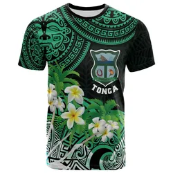 Tonga Custom T-shirt - Takuilau College with Polynesian Patterns and Plumeria Flower LT10