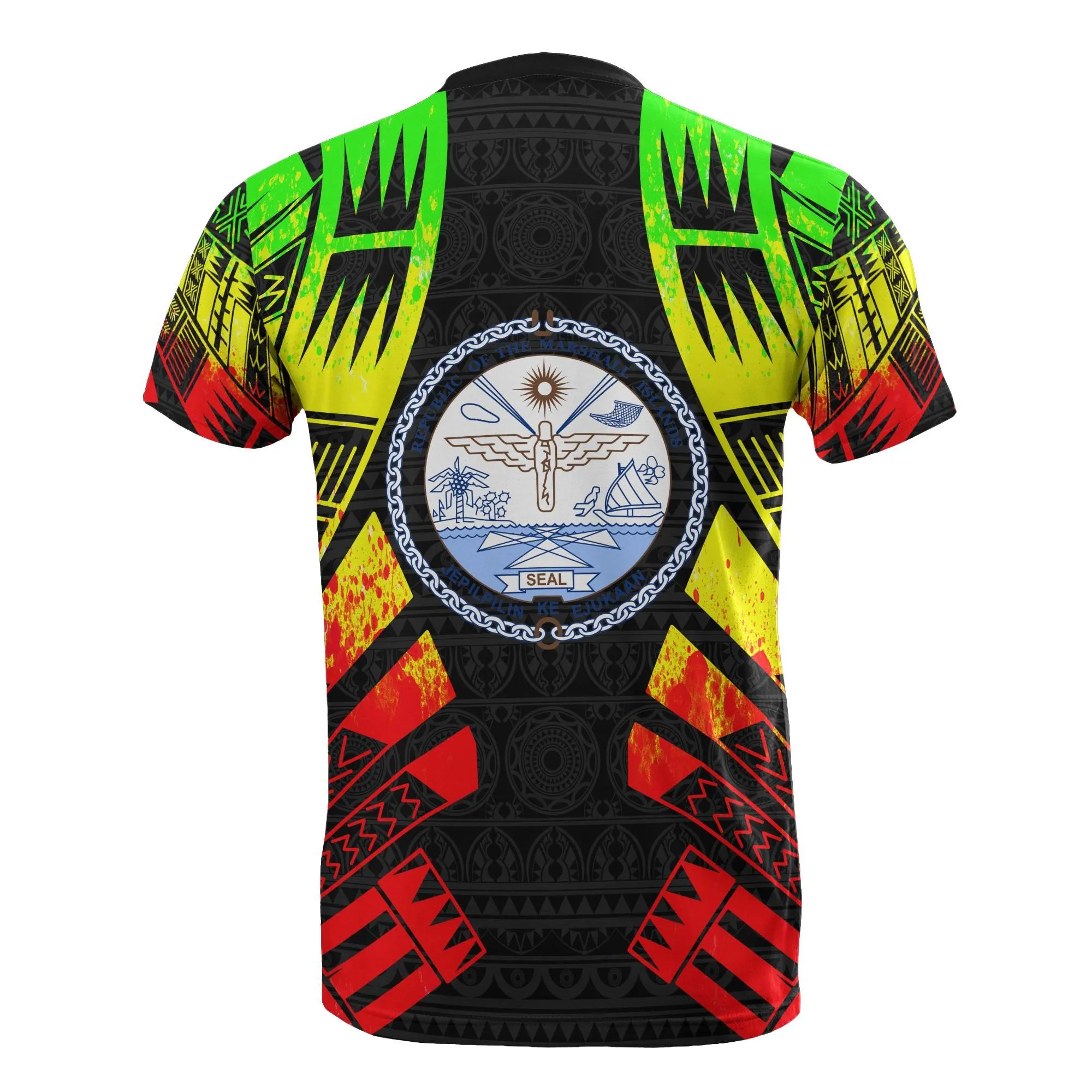 Marshall Islands T shirt - Marshall Islands Seal Polynesian Tattoo Reggae Style