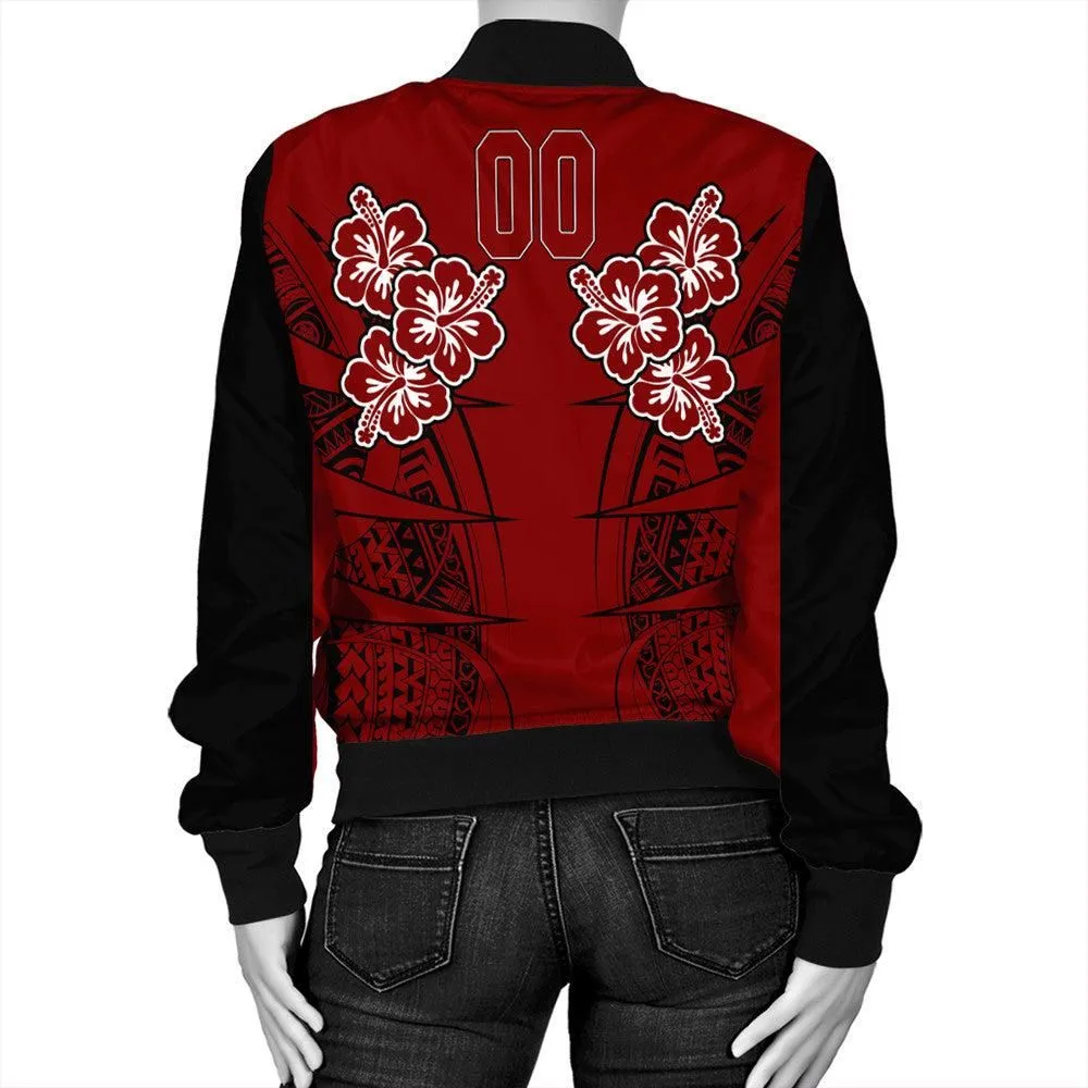Polynesian Pride Jacket - Personalized Hawaii Spearhead Hibiscus Polynesian Bomber Jacket LT10