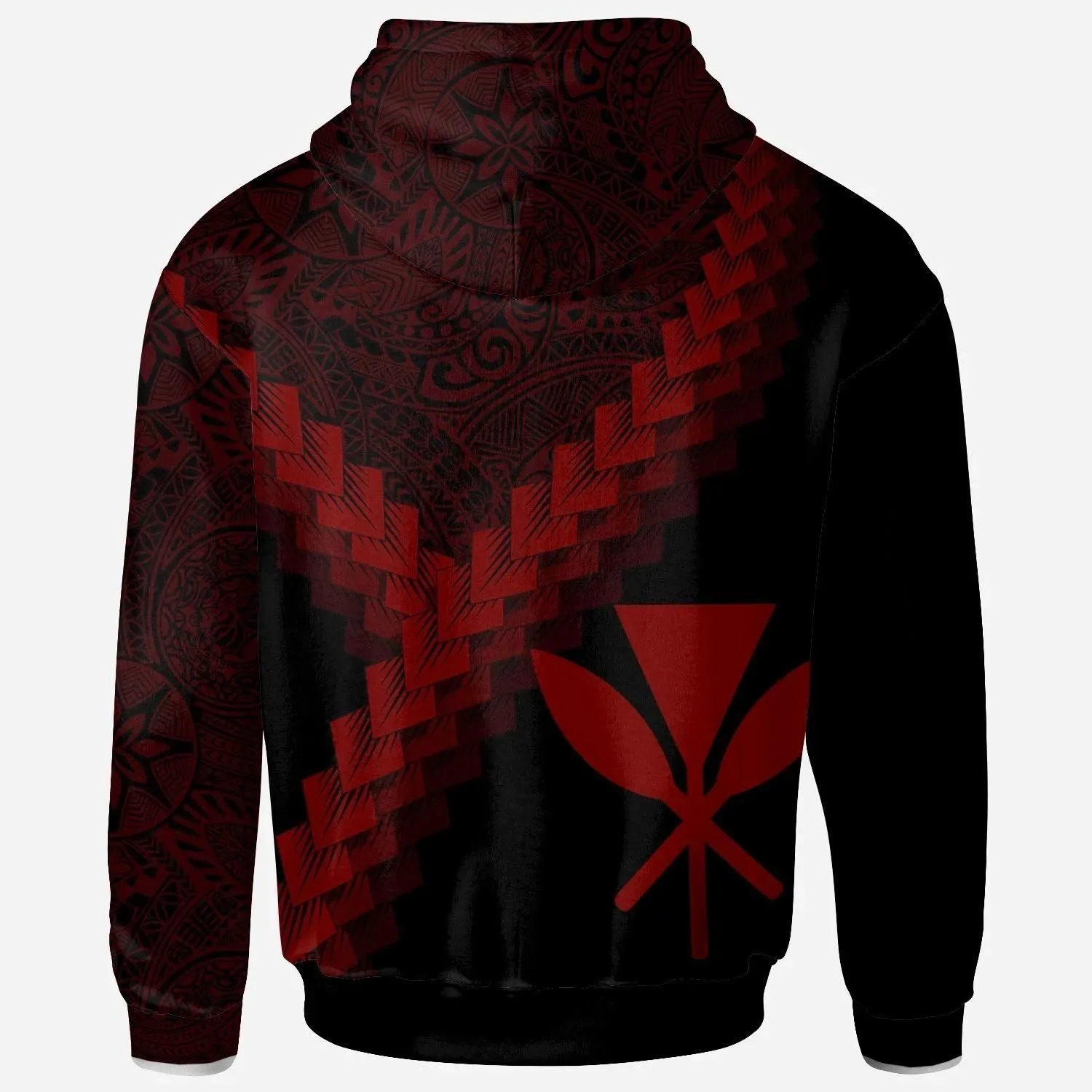 Hawaii Kanaka Maoli Hoodie - Hawaii Kanaka Maoli Coat Of Arms With Polynesian Tattoo Red - BN22