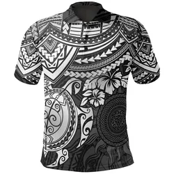 Polynesian Polo Shirt - Polynesian White Turtle Hibiscus