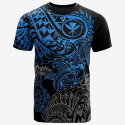 Hawaii Polynesian Blue Kanaka Maoli Turtle Hibiscus Flowing Unisex 3D T-Shirt All Over Print ONCHL