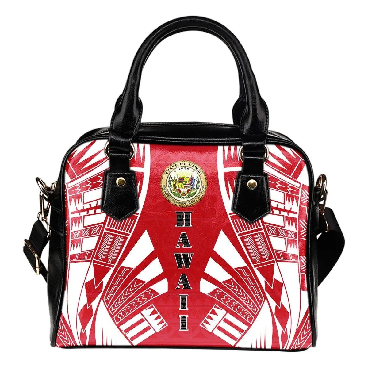 Hawaii Shoulder Handbag - Polynesian Tattoo Flag
