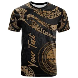 Federated States Of Micronesia Custom Personalised T-Shirt - Poly Tattoo Gold Version