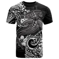 Samoa T-shirt - White Shark Polynesian Tattoo