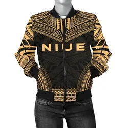 Niue Polynesian Chief Womens Bomber Jacket - Gold Version