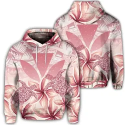 Alohawaii Hoodie - Hawaiian Turtle Kanaka Plumeria Polynesian Hoodie Pink - AH - J4R